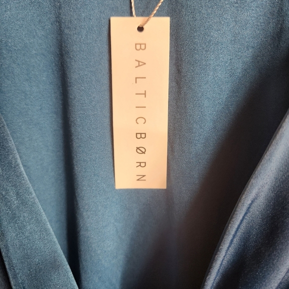 Baltic Born Womens |XXXL| Poppy Satin Midi Dress In Persian Blue (NWT) - Picture 4 of 13